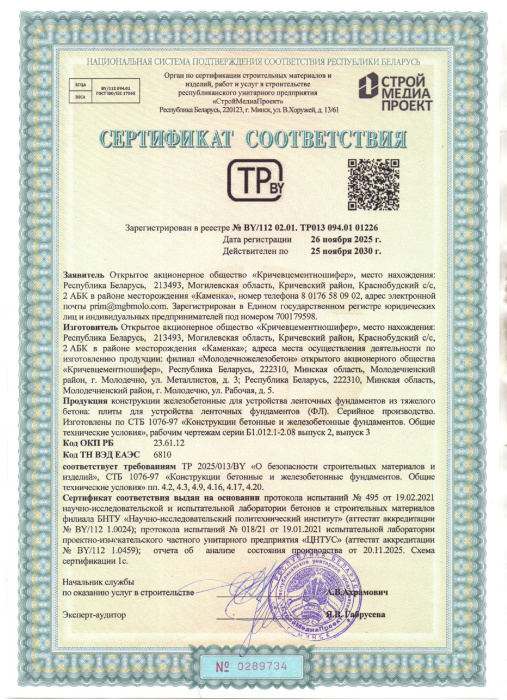 РБ 01226 Фундаменты ленточные ФЛ